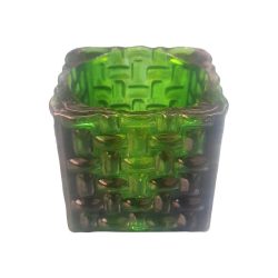 جا شمعی مکعبی مدل رویال سبز رنگ